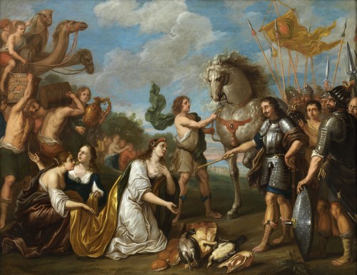 La Rencontre de David et Abigail – Attribué à Simon de Vos (1603 - 1676) - Tableaux et dessins Style 