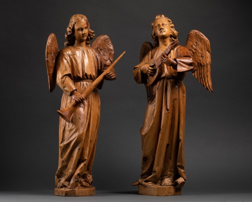 Anges musiciens – France XVIIe siècle - Sculpture Style Louis XIV