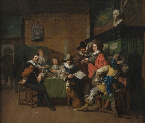 Corps de garde – Hollande, XVIIe siècle, entourage d’Anthonie Palamedesz - Tableaux et dessins Style 