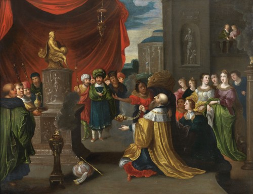 Idolâtrie du roi Salomon – attribué à Hieronymus Francken III (1611 – 1661)