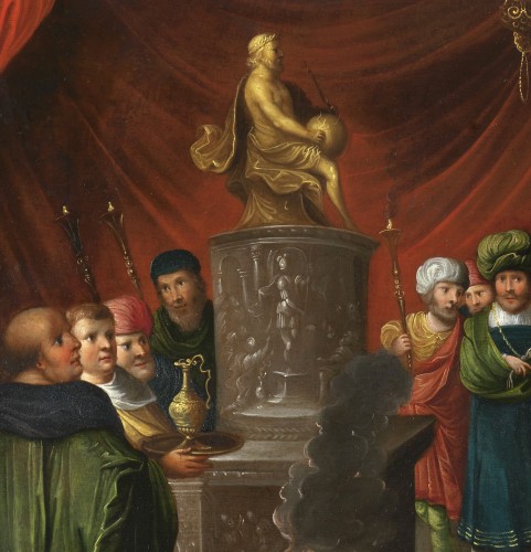 XVIIe siècle - Idolâtrie du roi Salomon – attribué à Hieronymus Francken III (1611 – 1661)