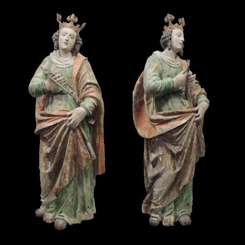 Saint Apollonia - Statue polychromed lime tree - Upper Swabia 16th century