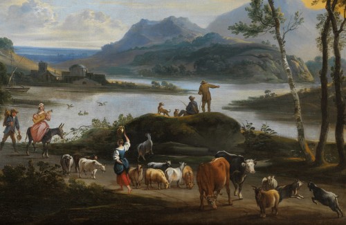 Paintings & Drawings  - Italian landscape - Attributed to Andrea Locatelli (1695 - 1741)