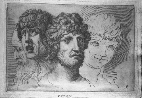 Antiquités - Etude de têtes – Giovanni Luigi Valesio (1583 – 1633)