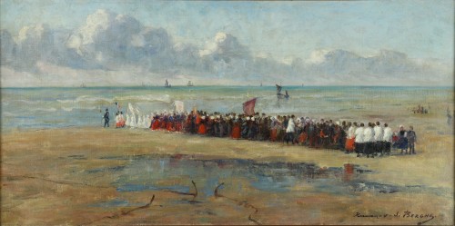 Tableaux et dessins Tableaux du XXe siècle - La bénédiction de la mer - Herman Van den Berghe (XXe siècle)