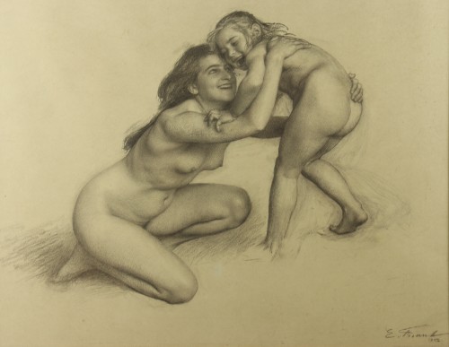 XXe siècle - Mère et sa fille - Emile Friant (1863-1932)