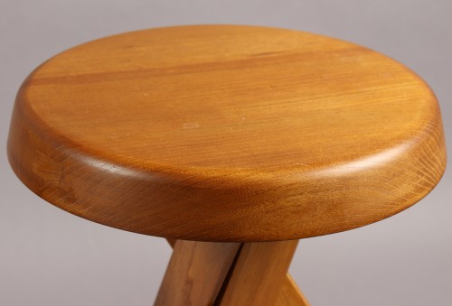 Pierre Chapo (1927-1987) - Paire de tabourets modèle S.31 p - Sièges Style Années 50-60