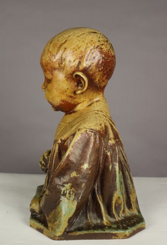 Buste d'enfant daté de 1909 - Carl Angst et Paul Jeanneney - Sculpture Style Art nouveau