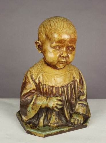 XXe siècle - Buste d'enfant daté de 1909 - Carl Angst et Paul Jeanneney