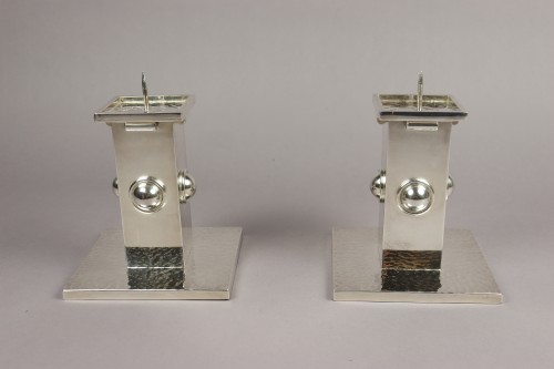 20th century - Pair of candlesticks - Jean Després (1889-1980)