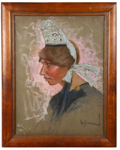 Portrait of a breton woman by Lucien Lévy-Dhurmer