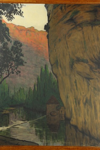 XIXe siècle - Paysage de vallée - Maurice Chabas (1862-1947)