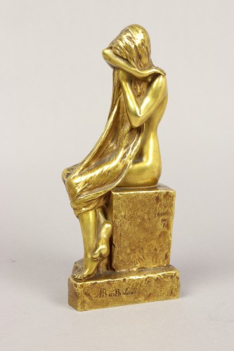 Sculpture Sculpture en Bronze - Jeune femme pleurant - Albert Bartholomé (1848-1928)