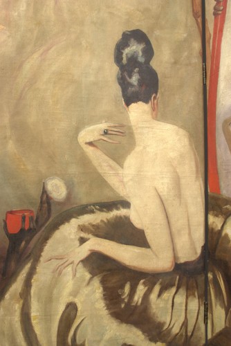 Eve in the mirror, folding screen by Gabriel Domergue - 