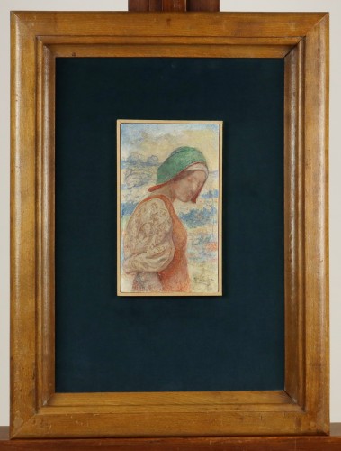 Portrait de jeune bretonne - Maurice Chabas (1862-1947) - Tableaux et dessins Style Art nouveau