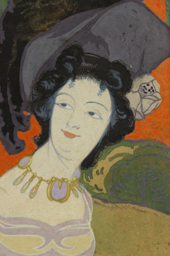 XIXe siècle - Elegante à l'oiseau - Georges de Feure (1868-1943) 