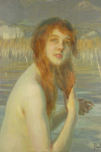 20th century - Nymph at bath - Paul Emile Chabas (1869-1937).