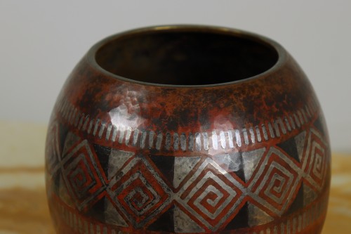 Vase with geometrical decor by Claudius Linossier - Art Déco