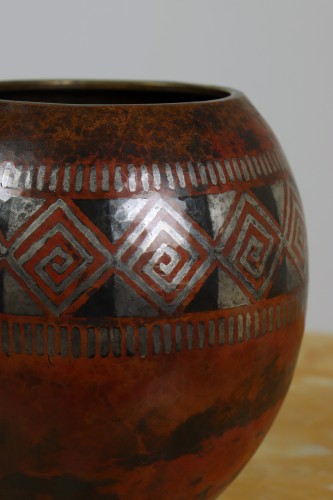 Art Déco - Vase with geometrical decor by Claudius Linossier