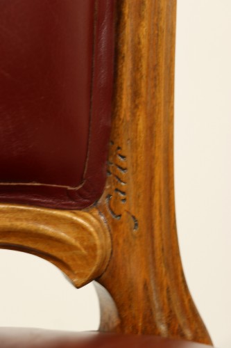 Antiquités - Pair of Berce des Prés chairs by Emile Gallé