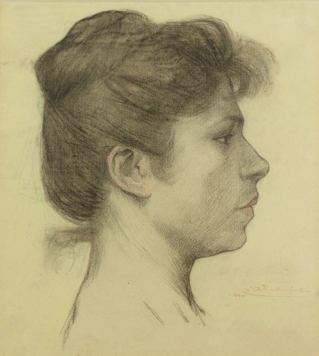 Profil de femme par Armand Rassenfosse (1862-1934)