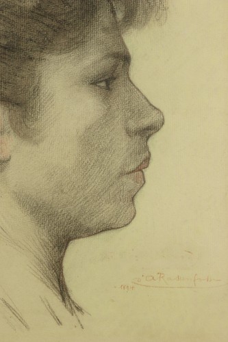 Profile of a woman by Armand Rassenfosse (1862-1934) - 