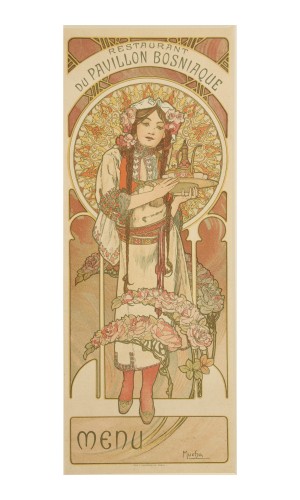 Alphonse Mucha - Menu of the Bosnian Pavilion for the 1900 Universal Exhibition