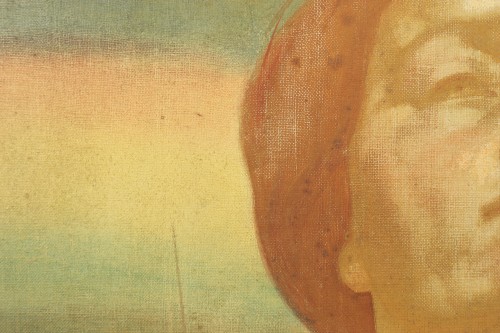 Tableaux et dessins Tableaux du XXe siècle - Portrait symboliste ou Etude pour l'Effort par Emile Fabry (1865-1966)