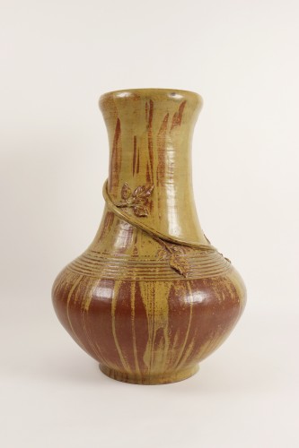 Important vase en grès par Paul Jeanneney (1861-1920) - Céramiques, Porcelaines Style Art nouveau