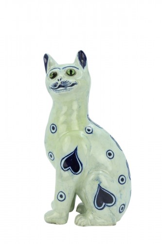 Chat en céramique par Emile Gallé