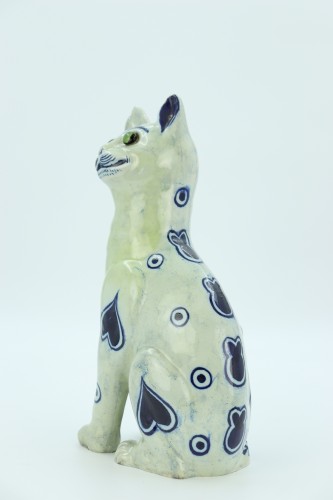 Céramiques, Porcelaines  - Chat en céramique par Emile Gallé