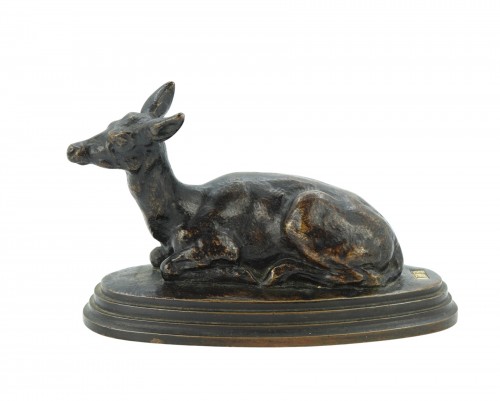 Biche couchée par Antoine-Louis BARYE (1795-1875)