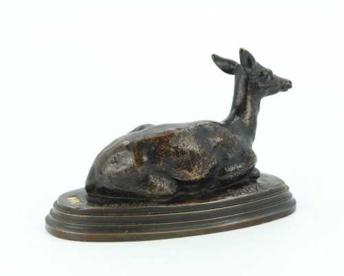 Biche couchée par Antoine-Louis BARYE (1795-1875) - Art Revival