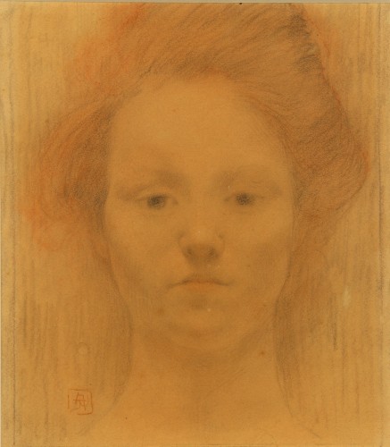 Portrait de modèle par Armand Rassenfosse (1862-1934) - Tableaux et dessins Style Art nouveau