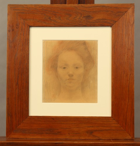 Tableaux et dessins Dessin, Aquarelle & Pastel - Portrait de modèle par Armand Rassenfosse (1862-1934)