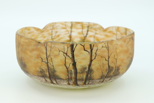 Daum bowl with snowy landscape - Glass & Crystal Style Art nouveau