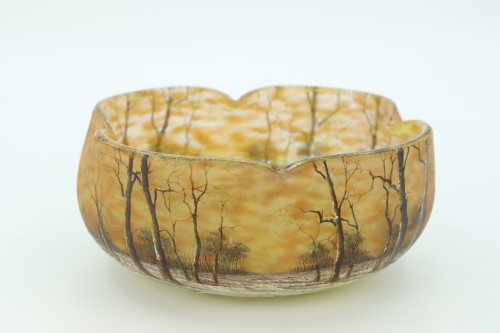 Glass & Crystal  - Daum bowl with snowy landscape