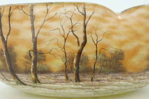 Daum bowl with snowy landscape - Art nouveau