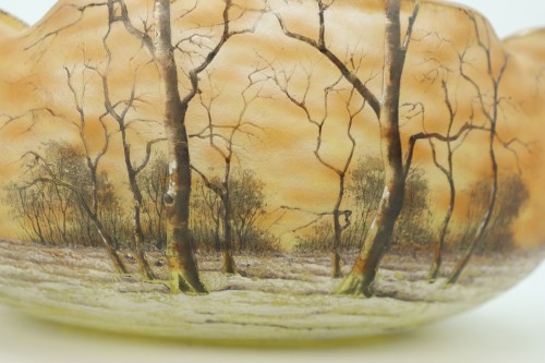 Antiquités - Daum bowl with snowy landscape