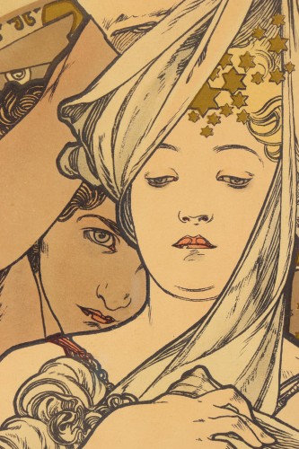 Gravures et livres anciens  - Affiche pour le Pavillon d'Autriche de l'Exposition Universelle par Alfons Mucha