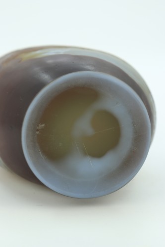 Antiquités - Vase Gallé à décor de paysage lacustre