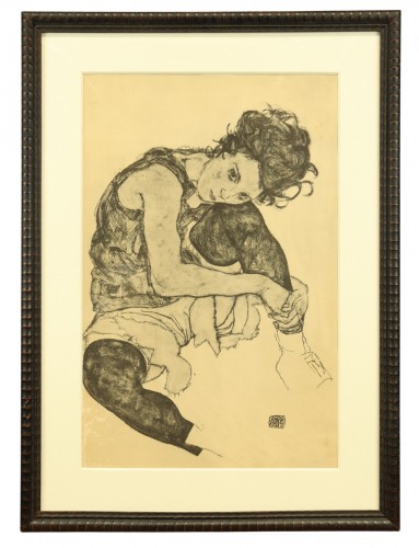 Femme assise à la jambe repliée par Egon Schiele