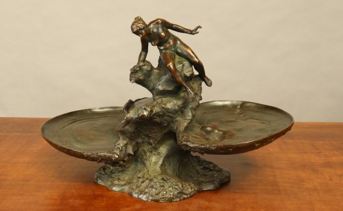 Centre de table à décor de naïade par Auguste Ledru (1860-1902) - Argenterie et Arts de la table Style Art nouveau