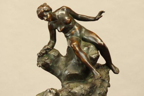 XIXe siècle - Centre de table à décor de naïade par Auguste Ledru (1860-1902)