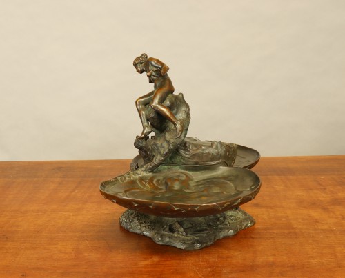 Art nouveau - Centre de table à décor de naïade par Auguste Ledru (1860-1902)