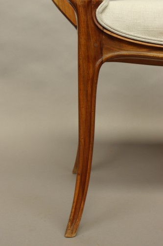 Art nouveau - Banquette Art nouveau estampillée La Ruche