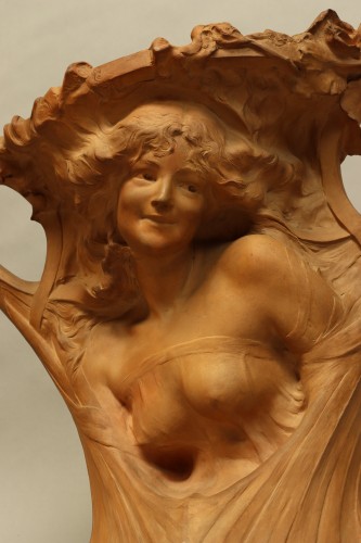 Terracotta vase by Paul François Berthoud (1870-1930) - Art nouveau