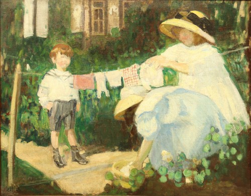 The laundry chore by Martha Stettler (1870-1945) - Paintings & Drawings Style Art nouveau