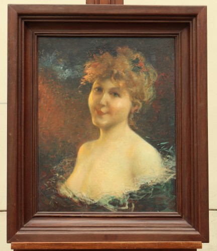 Portrait of an elegant by Albert Besnard (1849-1934) - Paintings & Drawings Style Art nouveau