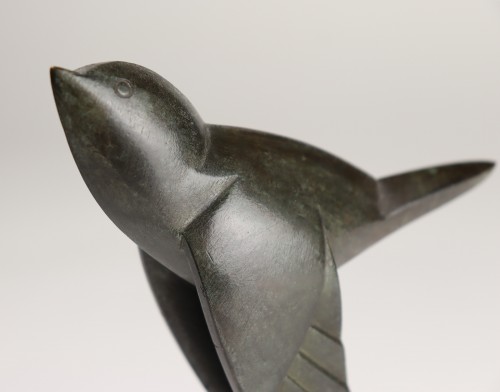The bird, hood ornament in bronze by the brothers Martel - 
